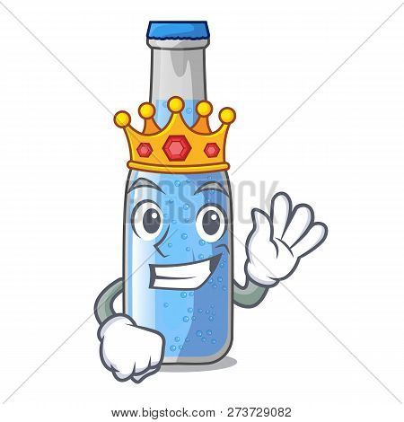 King Bottle Soda Water Isolated On Mascot
