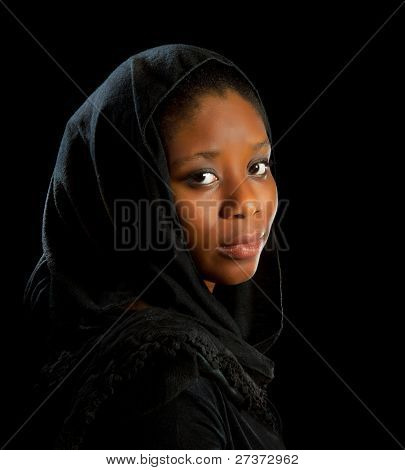 Krásná Africká Ghanese žena v melancholické náladě
