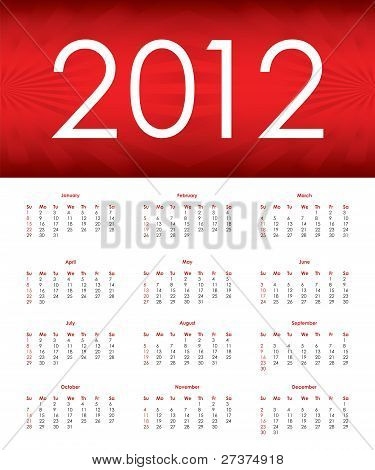 Calendario especial para 2012