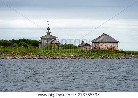 Andreevskiy Skit Of The Solovetsky Monastery On The Bolshoi Zayatsky Island At Sunset. Solovetsky Ar