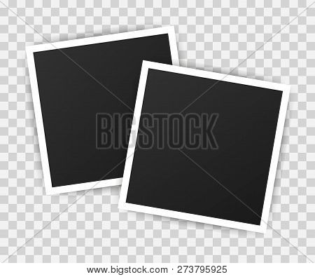 Photo Frame Mockup Design. Realistic Photograph With Blank Space For Your Image.  Vector Stock Illus