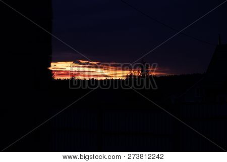 Colorful Sunset In Summer In The Countryside, Russia