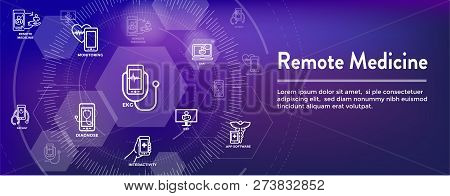 Telemedicine Abstract Idea - Icons Illustrating Remote Health And Software