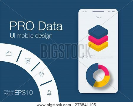 Mobile Phone Application For Analytics. Stock Vector