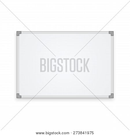 Empty Whiteboard Isolated On White Background. Vector Mockup. Eps 10.