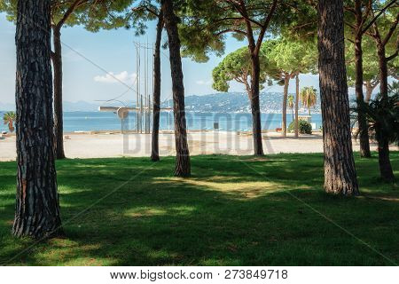 View Of The Golfe Juan From The Park In The Resort Of Juan-les-pins In France