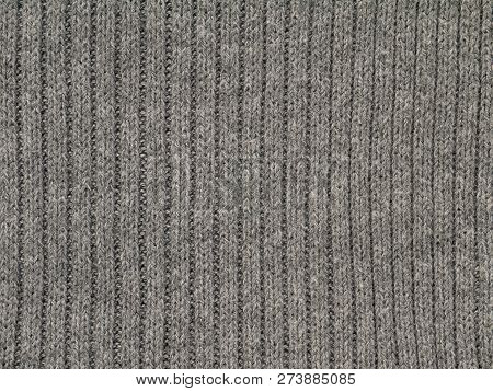 Heather Grey Ribbed Cotton Polyacryl Cold Weather Clothes Fabric Swatch