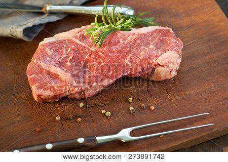 Fresh Juicy Medium Rare Beef Grillsteak. Barbecue Meat Close Up.