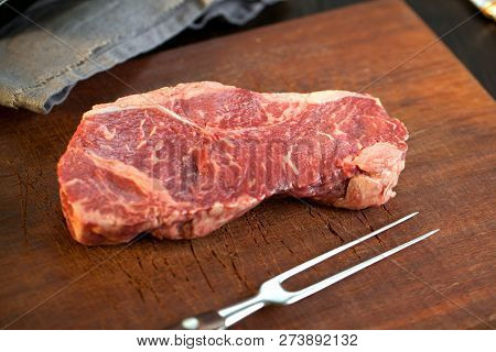 Fresh Juicy Medium Rare Beef Grillsteak. Barbecue Meat Close Up.