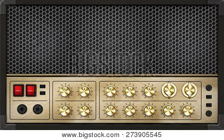 Generic Vintage Feel Guitar Amplifier. 3d Illustration.