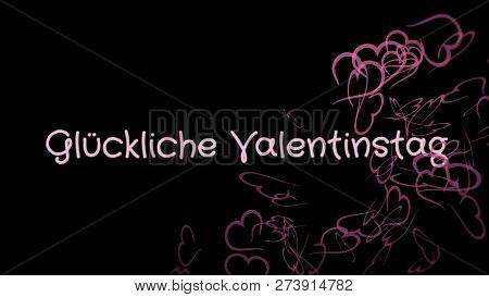 Gluckliche Valentinstag, Happy Valentines Day In German Language, Greeting Card