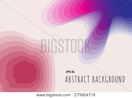 Abstract Topography 3d Paper Cut Geometric With Gradient On Blue And Pink Background And Texture. Fl