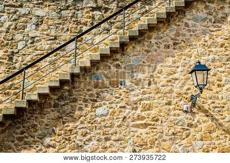 Stairs And Lantern On The Wall Tossa De Mar