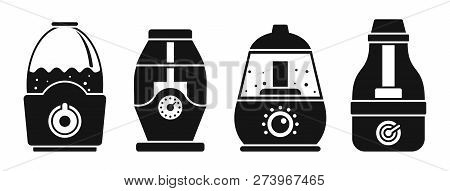 Air Humidifier Icon Set. Simple Set Of Air Humidifier Icons For Web Design On White Background