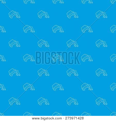 People Overturned Car Pattern Vector Seamless Blue Repeat For Any Use