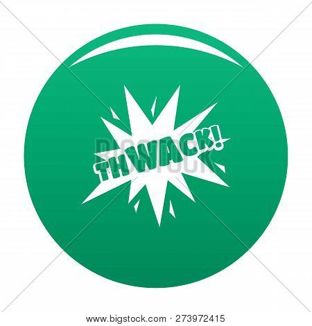 Comic Boom Thwack Icon. Simple Illustration Of Comic Boom Thwack Icon For Any Design Green