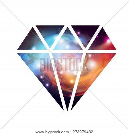Diamond Flat Vector Icon With Space Background Inside