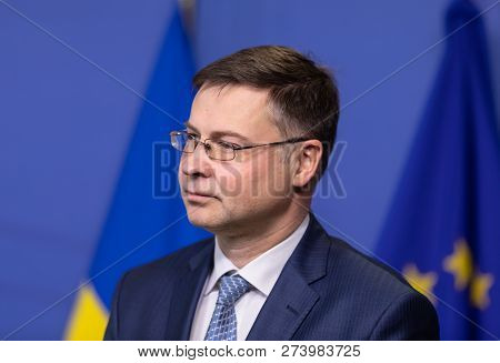 Brussels, Belgium - Dec 13, 2018: European Commission Vice-president For The Euro And Social Dialogu
