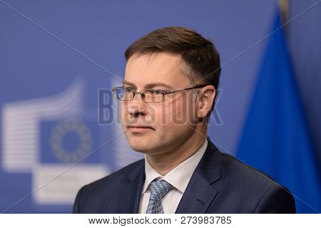 Brussels, Belgium - Dec 13, 2018: European Commission Vice-president For The Euro And Social Dialogu