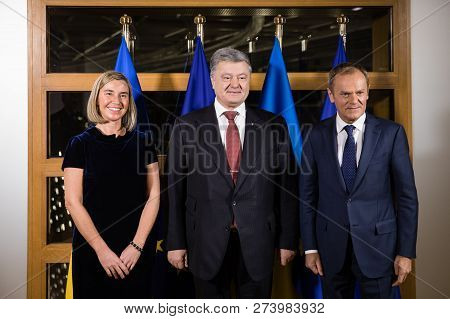 Brussels, Belgium - Dec 12, 2018: Eu Representative For Foreign Affairs Federica Mogherini, Presiden