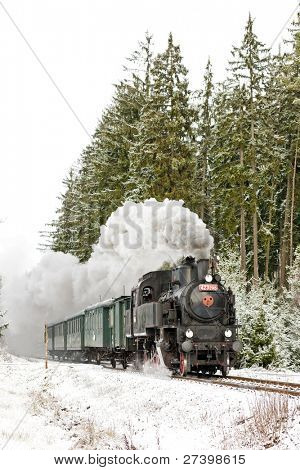 รถไฟไอน้ำใกล้ Hradsko สาธารณรัฐเช็ก