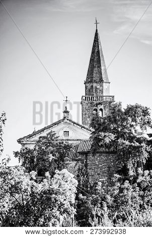 Parish Church St. Vitus, Modestus And Crescentia In Groznjan, Istria, Croatia. Religious Architectur