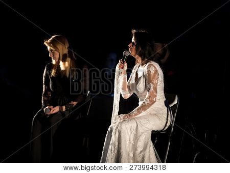 Cracow, Poland - December 7, 2018:  The Multimedia Christmas Oratory - To Bethlehem Performed By The