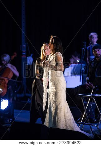 Cracow, Poland - December 7, 2018:  The Multimedia Christmas Oratory - To Bethlehem Performed By The