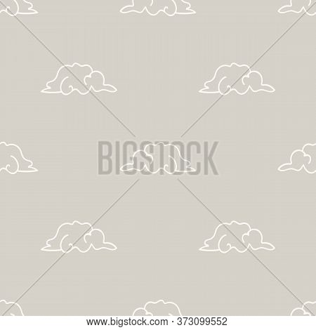 Seamless Background Cloud Gender Neutral Baby Pattern. Simple Whimsical Minimal Earthy 2 Tone Color.