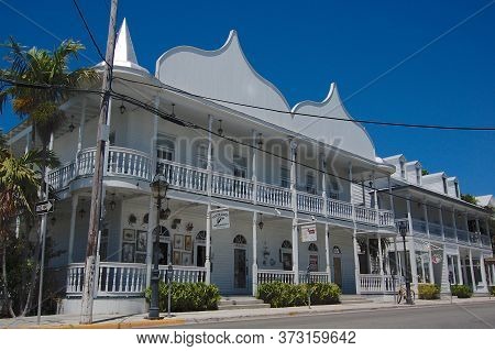 Key West, Florida, Usa - 6th April 2009 : View Of The Beautiful Victorian Style Cuban Club Building 
