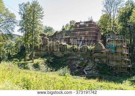 Remains Of The Falkenstein Castle Ruins In Austria - Ruin
