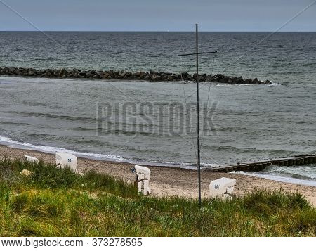the harbor of althagen at the baltic sea
