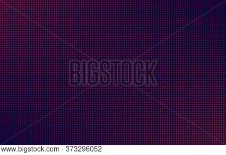 Led Screen Gradient Background, Pink And Purple Monitor Dots. Close-up Of The Macrotexture Of The Di