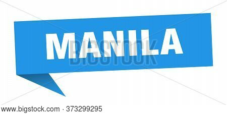 Manila Sticker. Blue Manila Signpost Pointer Sign