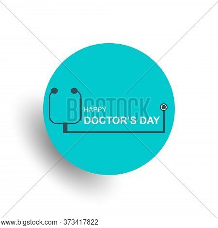 Doctor's Day.lettering Of Happy Doctor's Day With Symbol Of Heart, And Cross On White Background. - 