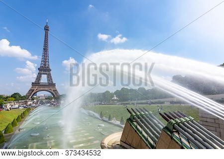 Eiffel Tower And Trocadero Fountains, Paris, France