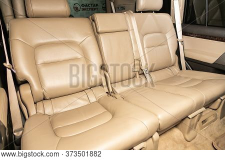 Novosibirsk/ Russia - June  15 2020: Toyota Land Cruiser 200,comfort Car Inside. Clean Car Interior: