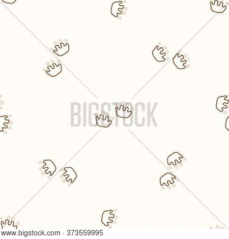 Seamless Background Herbivore Dinosaur Foot Gender Neutral Baby Pattern. Simple Whimsical Minimal Ea