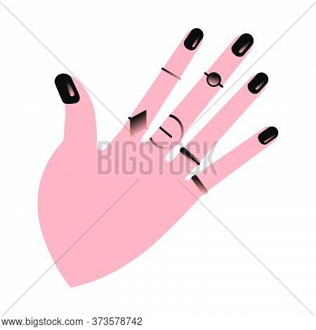 Hand Showing Manicure And Nail Care. Vector Illustration.