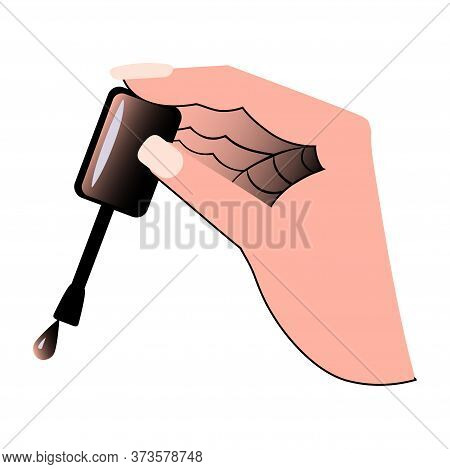 Hand Showing Manicure And Nail Care. Vector Illustration.