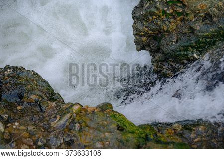 Stormy River Flow Over Stones.stormy River Flow Over Stones