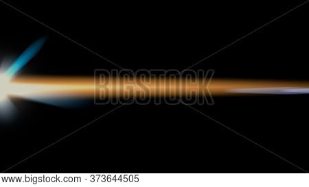 Anamorphic Lens Flare From A Photo Camera Lens. Anamorphic Background.