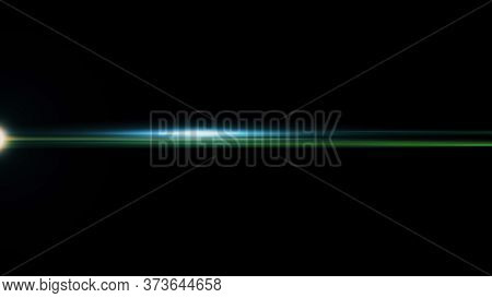 Anamorphic Lens Flare From A Photo Camera Lens. Anamorphic Background.