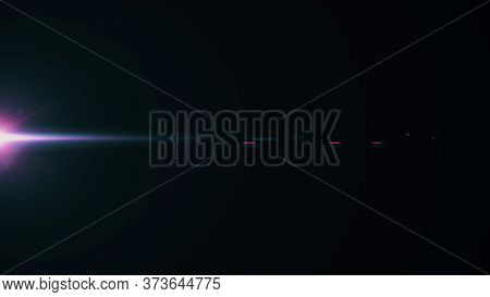 Anamorphic Lens Flare From A Photo Camera Lens. Anamorphic Background.