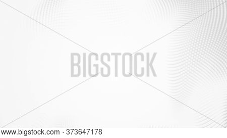 Dot White Gray Wave Light Technology Texture Background. Abstract Big Data Digital Concept. 3d Rende