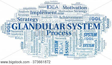 Glandular System Typography Vector Word Cloud. Wordcloud Collage Made With The Text Only.