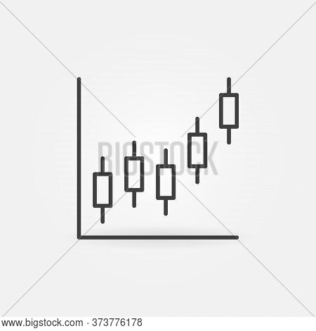 Candlestick Chart Vector Concept Icon. Financial Or Stock Graph Sign In Outline Style