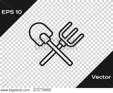 Black Line Shovel Vector Photo Free Trial Bigstock