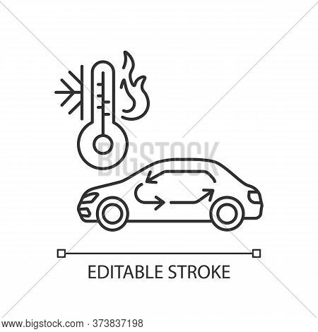 Car Air Conditioning Linear Icon. Vehicle Interior Ventilation Thin Line Customizable Illustration. 