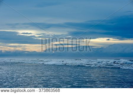 Playa El Cuco Is A Quintessential El Salvador Beach Town. Its Dark Sands Are Lined With Vendor Huts 